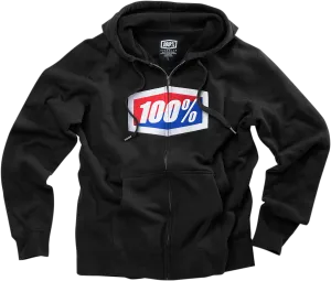100% Official Fleece Zip-Up Hoodie - Black - Medium 20032-00011