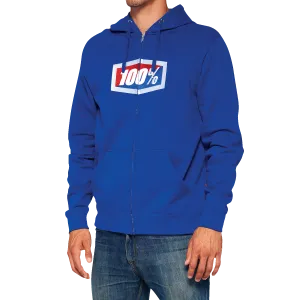 100% Official Fleece Zip-Up Hoodie - Royal - Large 20032-00022