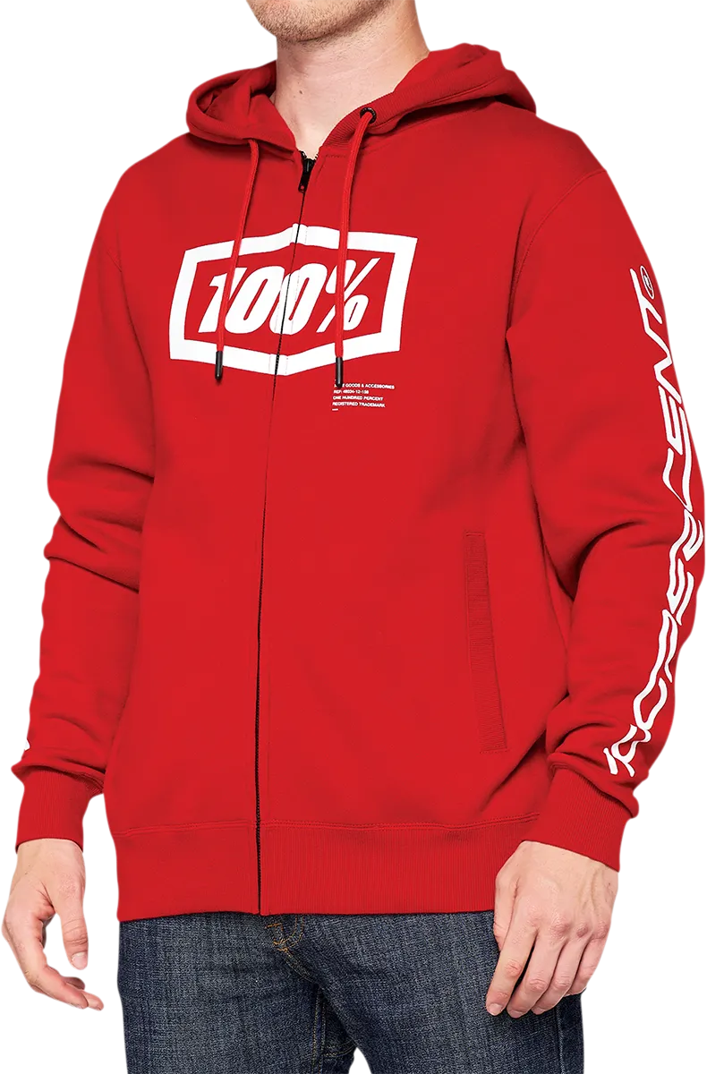100% Syndicate Fleece Zip-Up Hoodie - Pepper - Small 36017-397-10