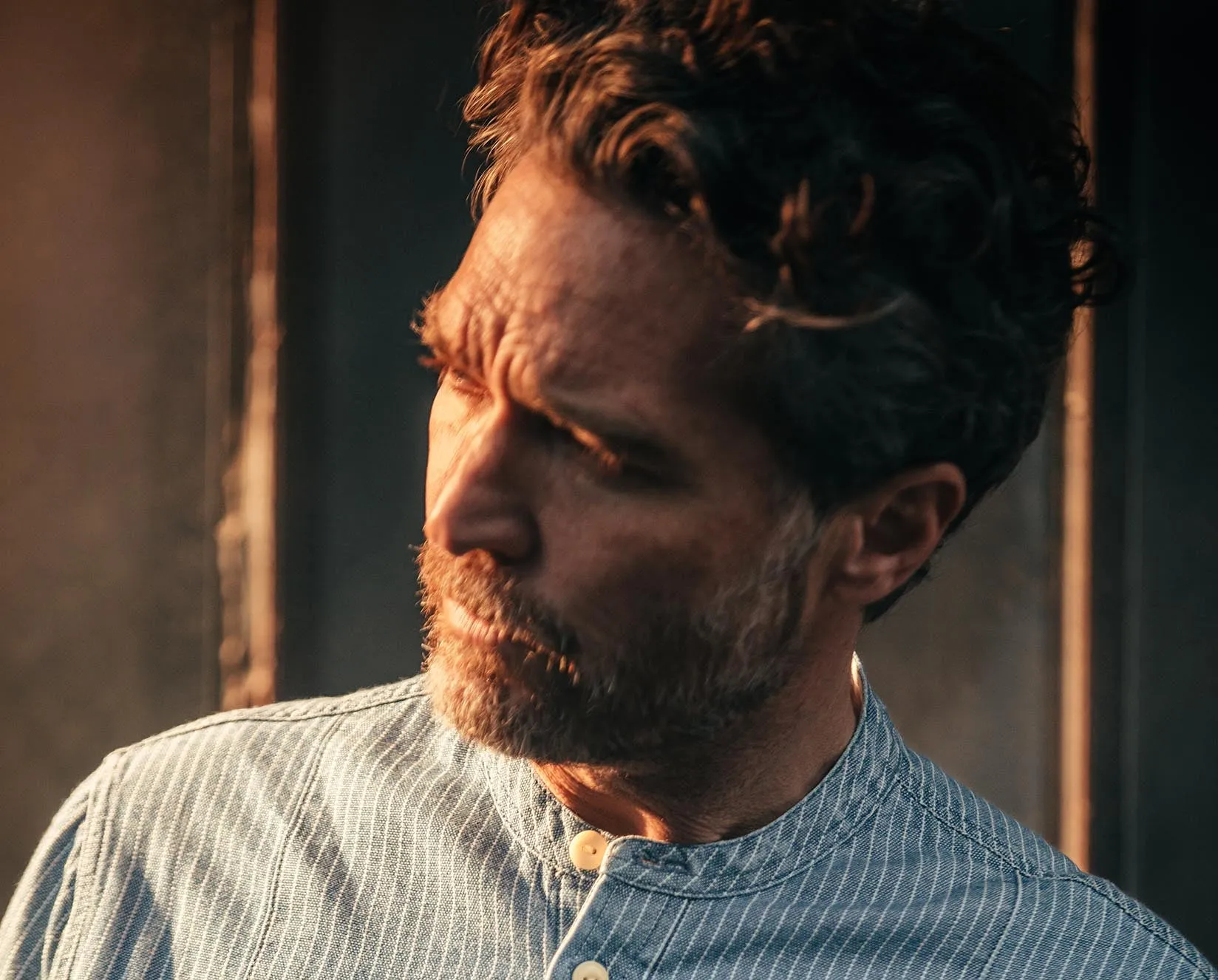 &SONS Emerson Shirt Indigo Stripe