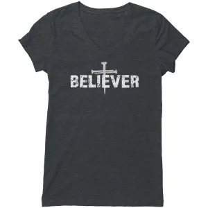 Believer Women's V-Neck Tee