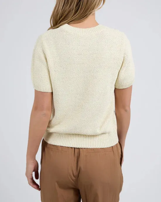 Blair Short Sleeve Knit - Vintage White