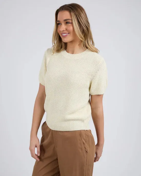 Blair Short Sleeve Knit - Vintage White