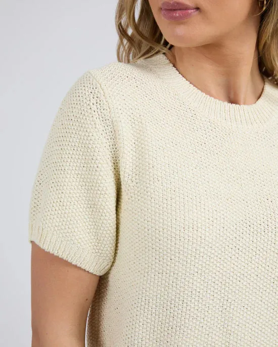 Blair Short Sleeve Knit - Vintage White