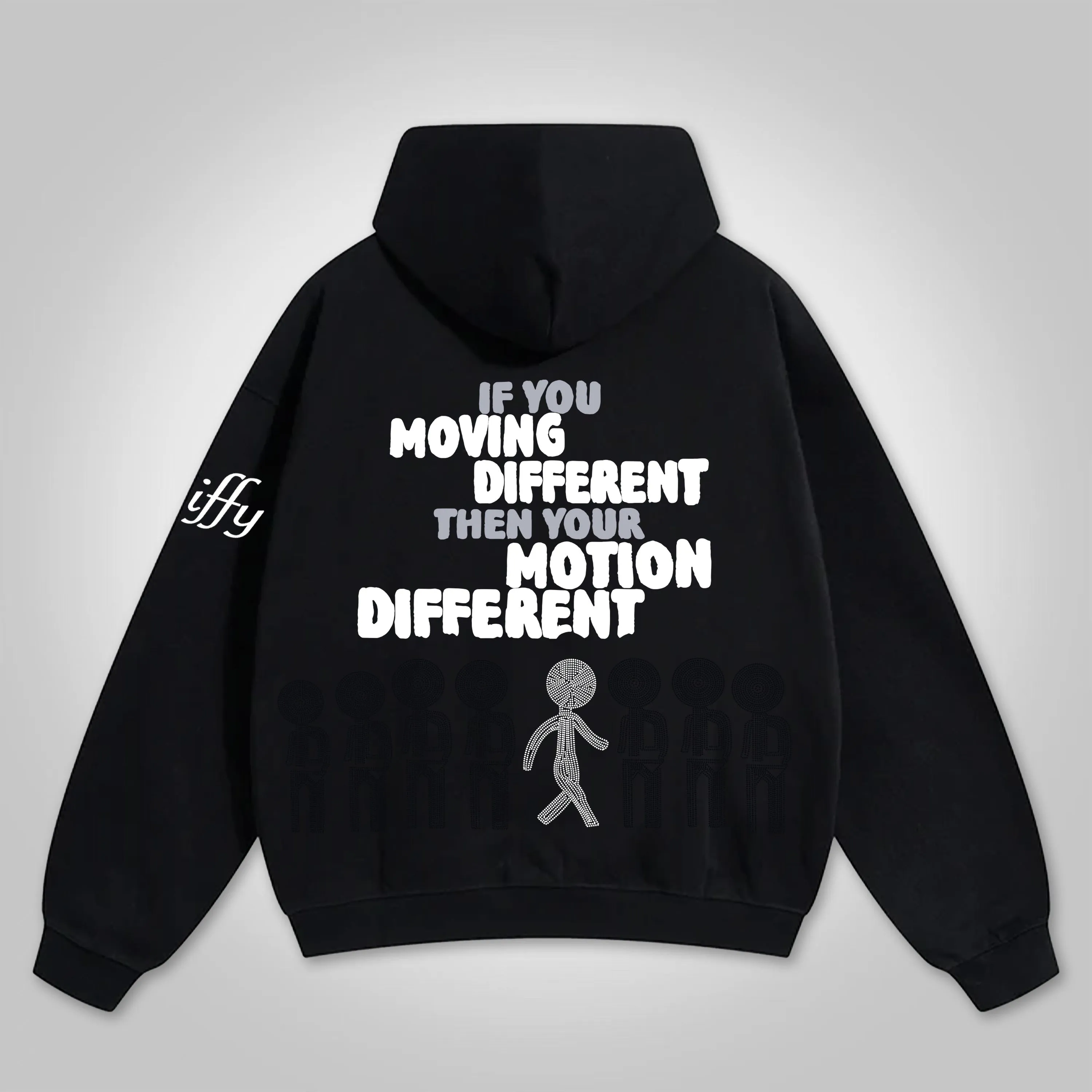 Blavra Men's Personalized Motion Different Graphic Hip Hop Oversized Zip Up Hoodie