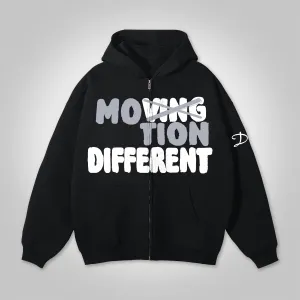 Blavra Men's Personalized Motion Different Graphic Hip Hop Oversized Zip Up Hoodie