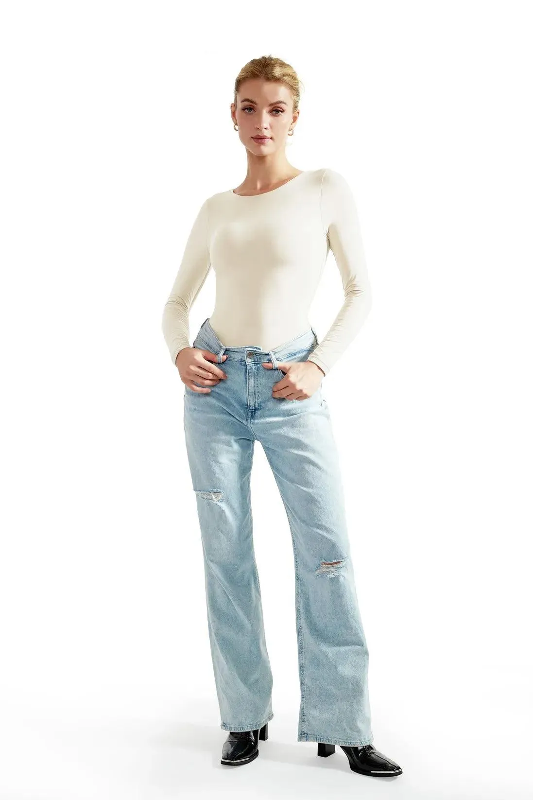 Buttery Soft Crew Neck Bodysuit - Long Sleeve