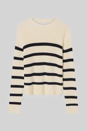 Cotton Striped Knit White Stripe