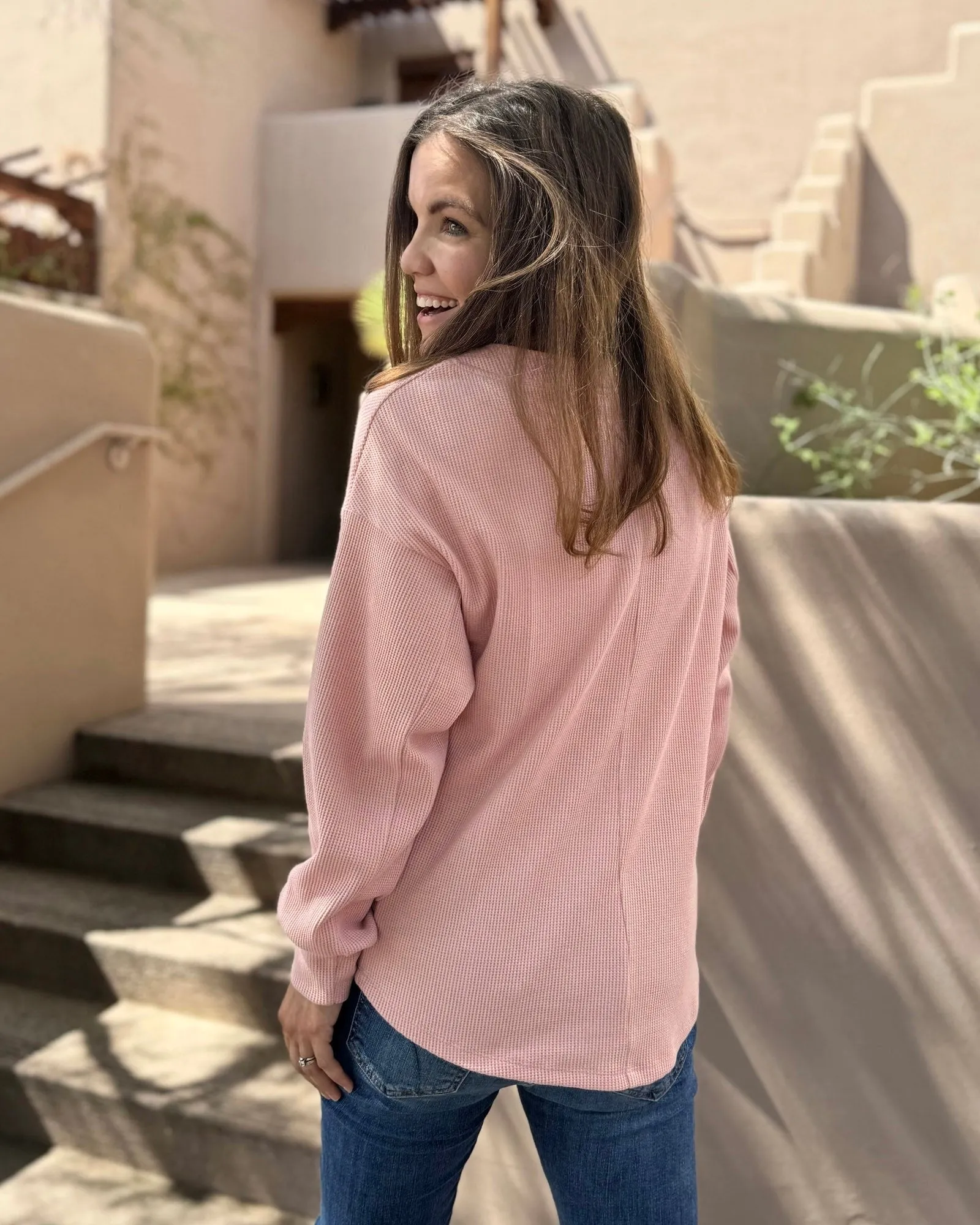 HORIZON waffle knit top <br/> USE CODE PREORDER FOR $25 OFF!