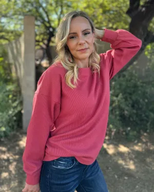 HORIZON waffle knit top <br/> USE CODE PREORDER FOR $25 OFF!