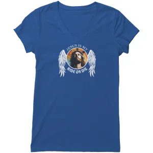 Jesus is My Ride or Die Women's V-Neck Tee