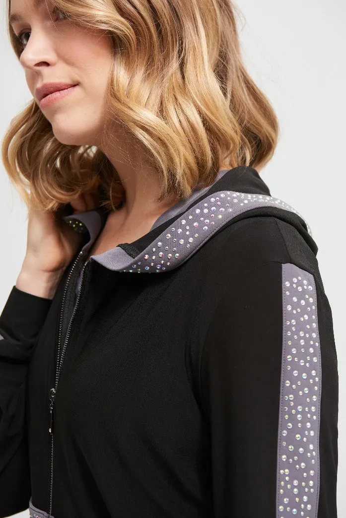 Joseph Ribkoff Hooded Zip Up Jacket 213893