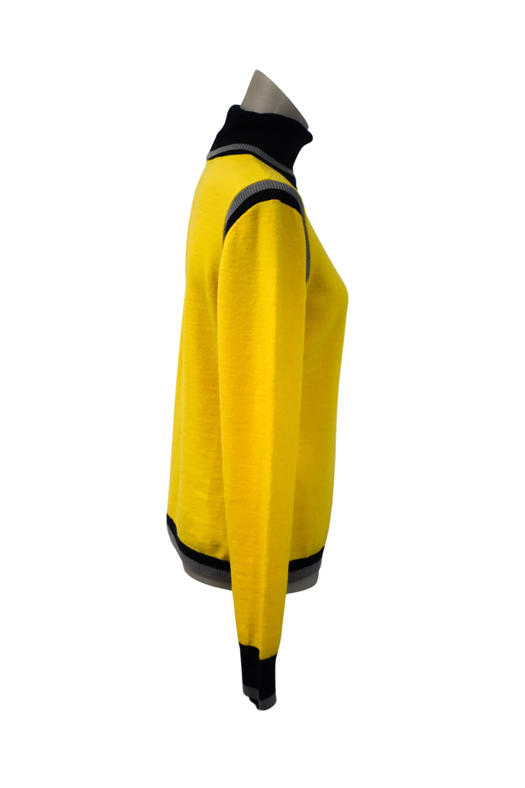 Le Coq Sportif women's lightweight yellow   navy turtleneck, S/M