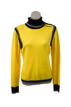 Le Coq Sportif women's lightweight yellow   navy turtleneck, S/M