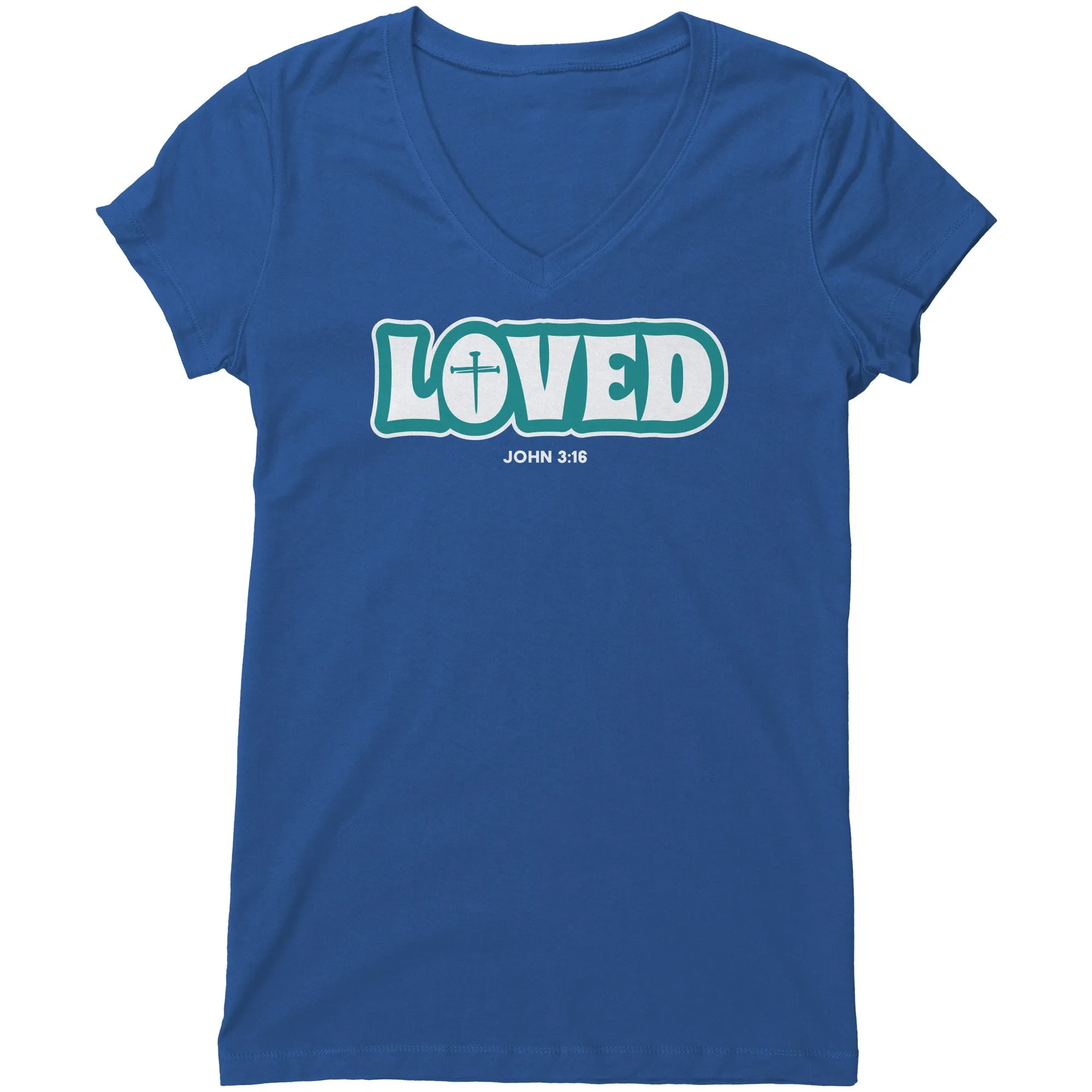 Loved (John 3:16) Women's V-Neck Tee