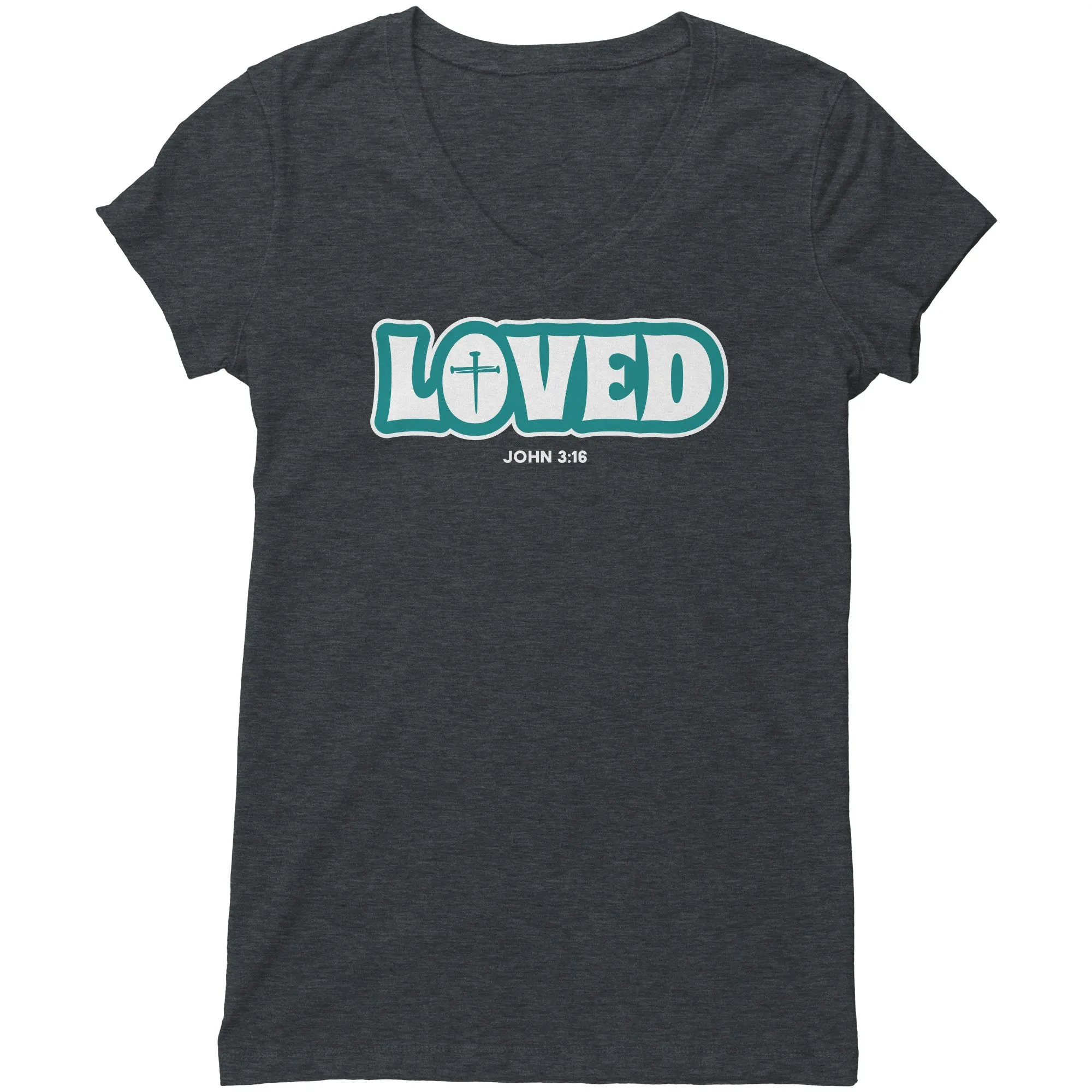 Loved (John 3:16) Women's V-Neck Tee