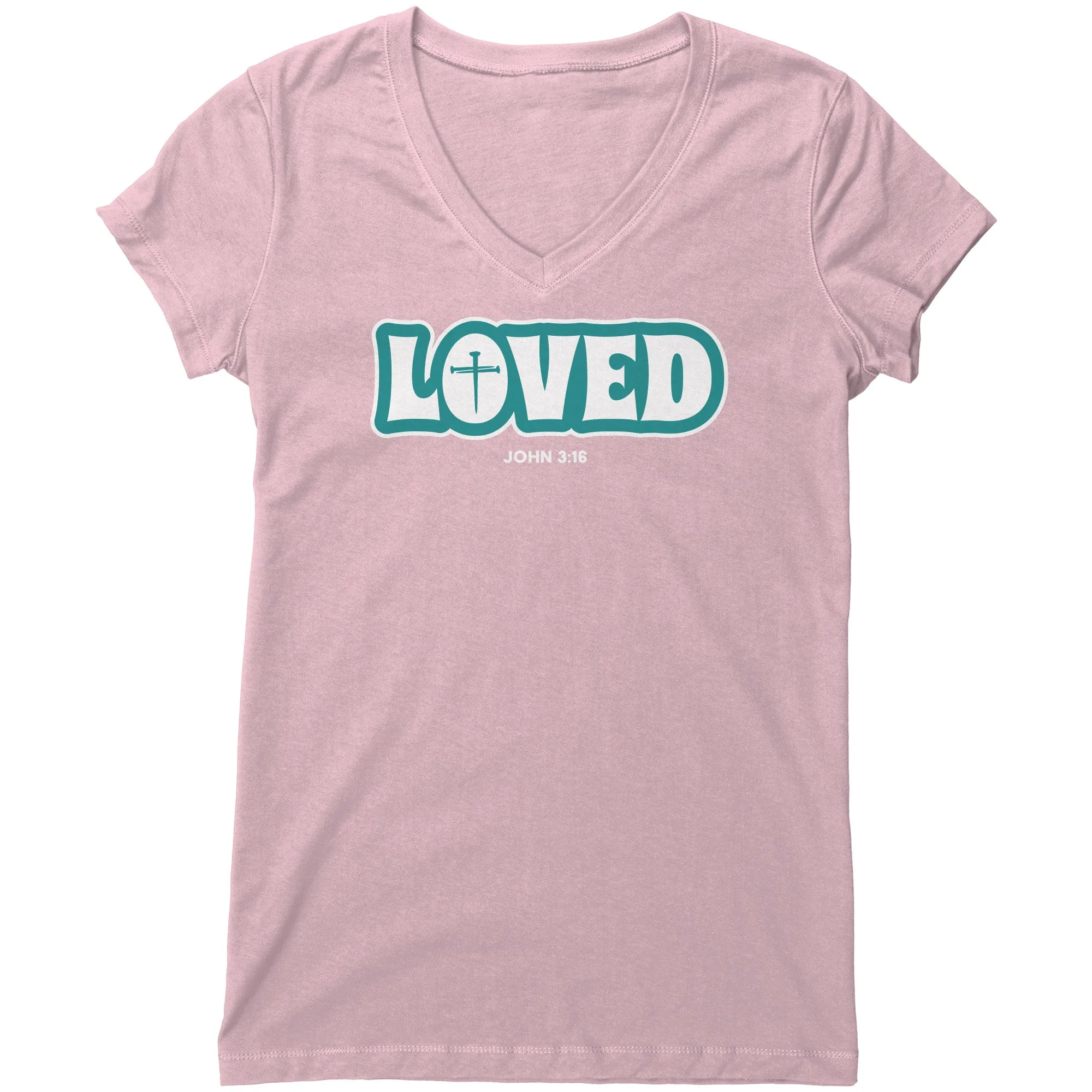 Loved (John 3:16) Women's V-Neck Tee