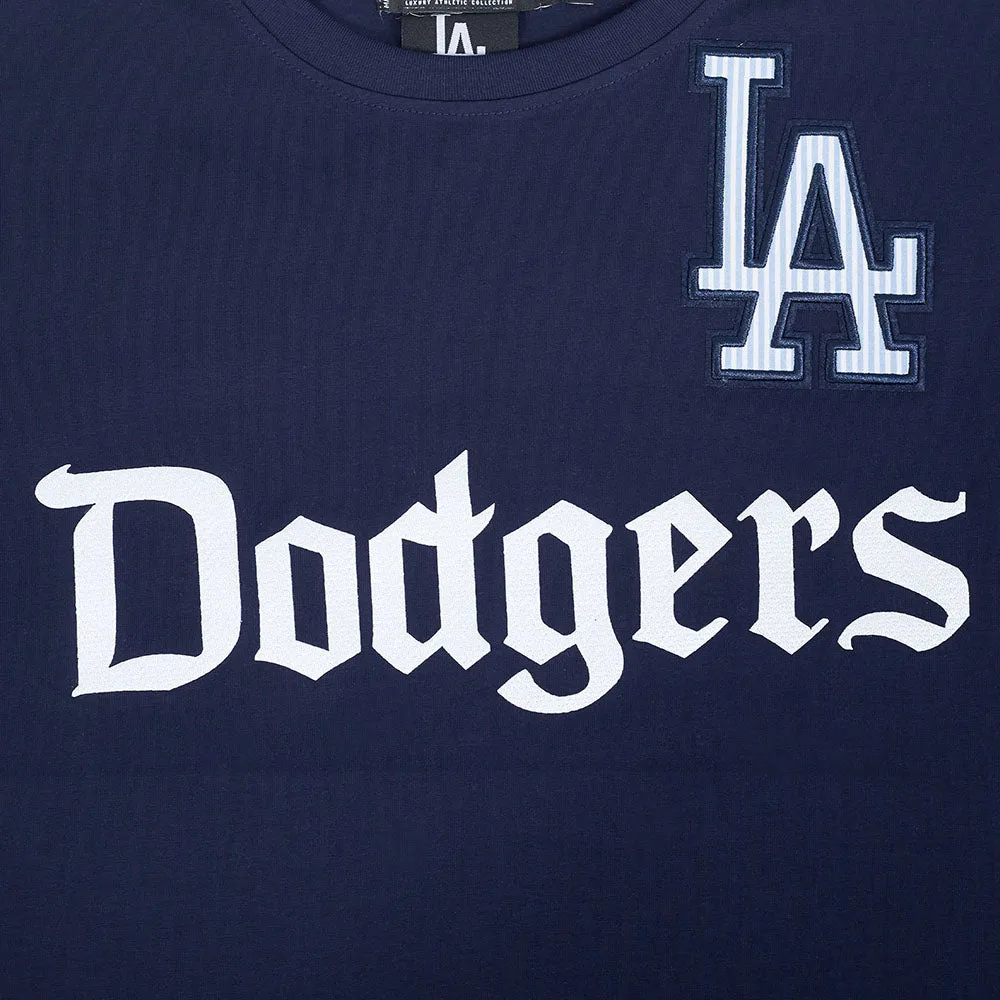 MLB LOS ANGELES DODGERS COUNTRY CLUB MEN'S SINGLE JERSEY STRIPED TOP (MIDNIGHT NAVY)