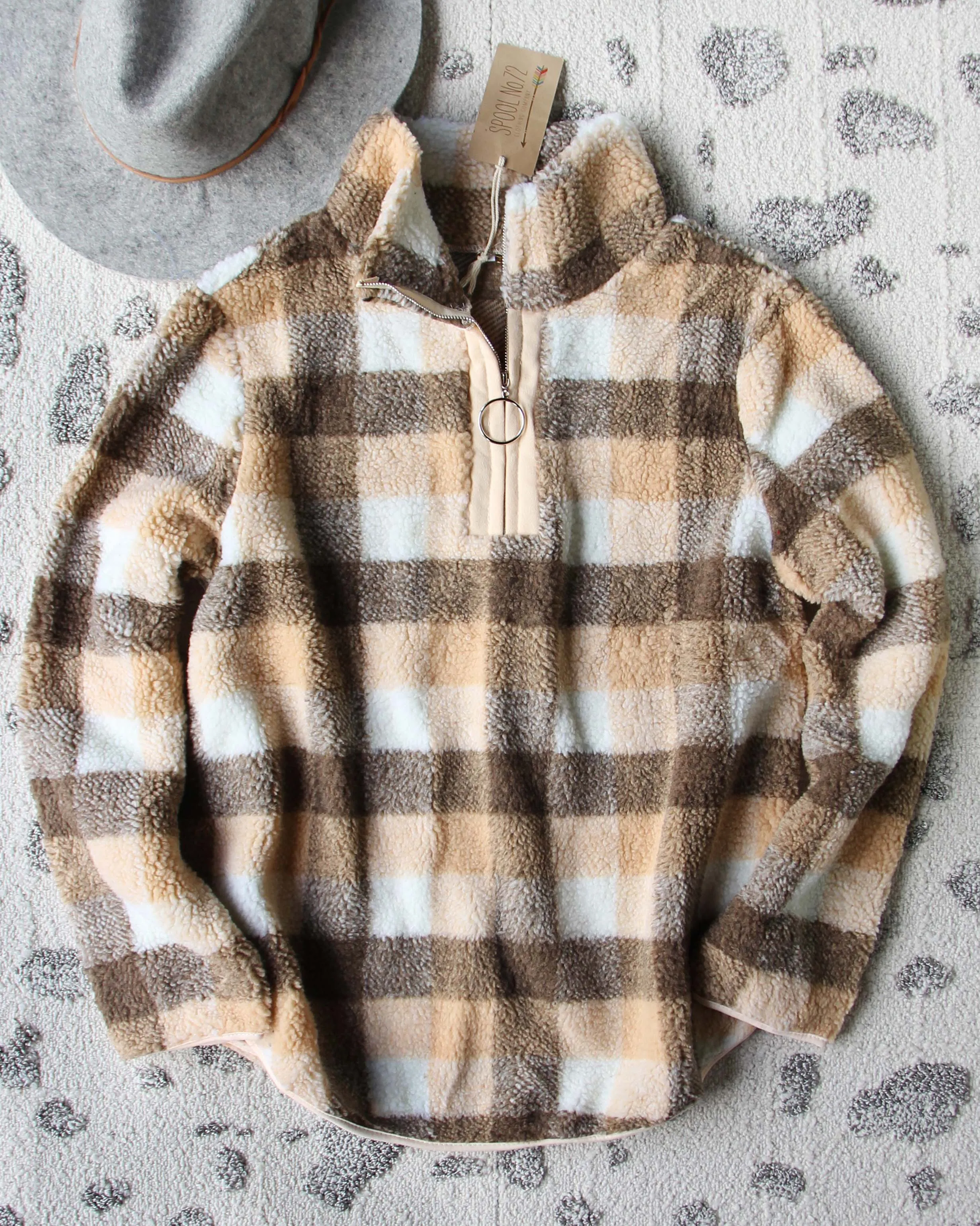 Overland Plaid Pullover in Sand