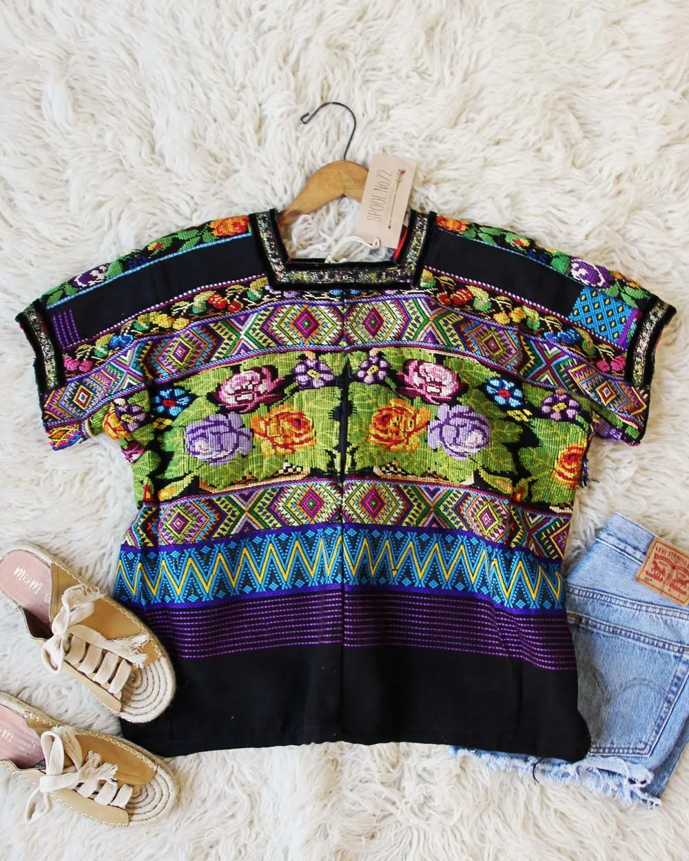 Vintage Mexican Needlepoint Tunic